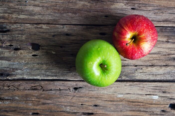 Червена ябълка срещу зелена ябълка, кое е по -здравословно?